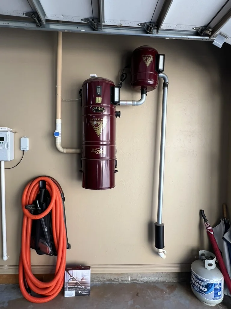 Existing residential central vacuum installation
