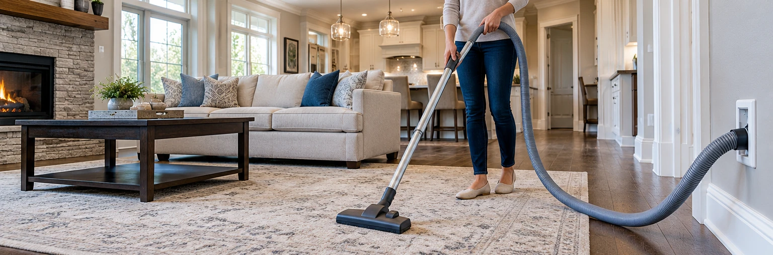 Central vacuum used in a home setting