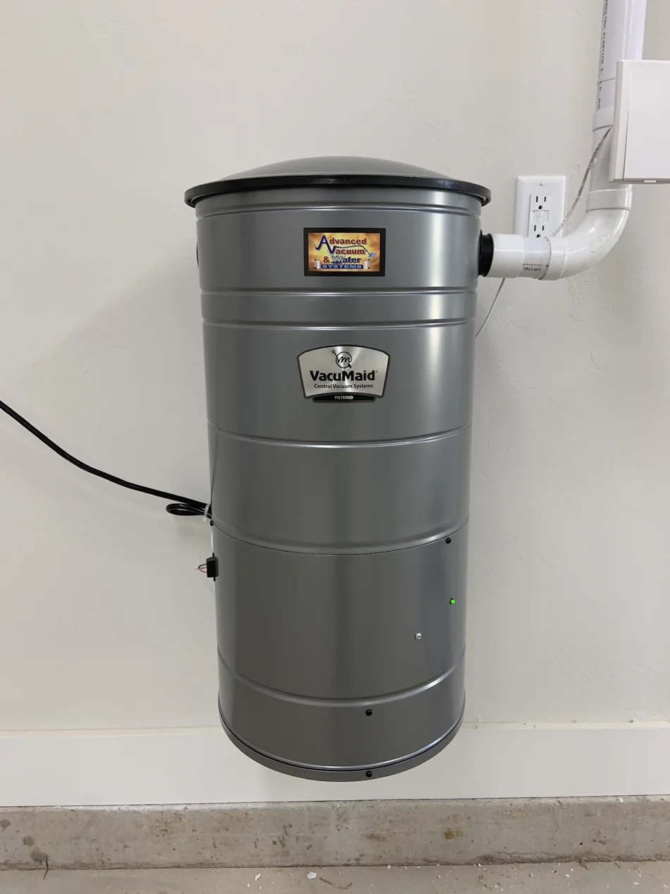 Central vacuum equipment and residential installation